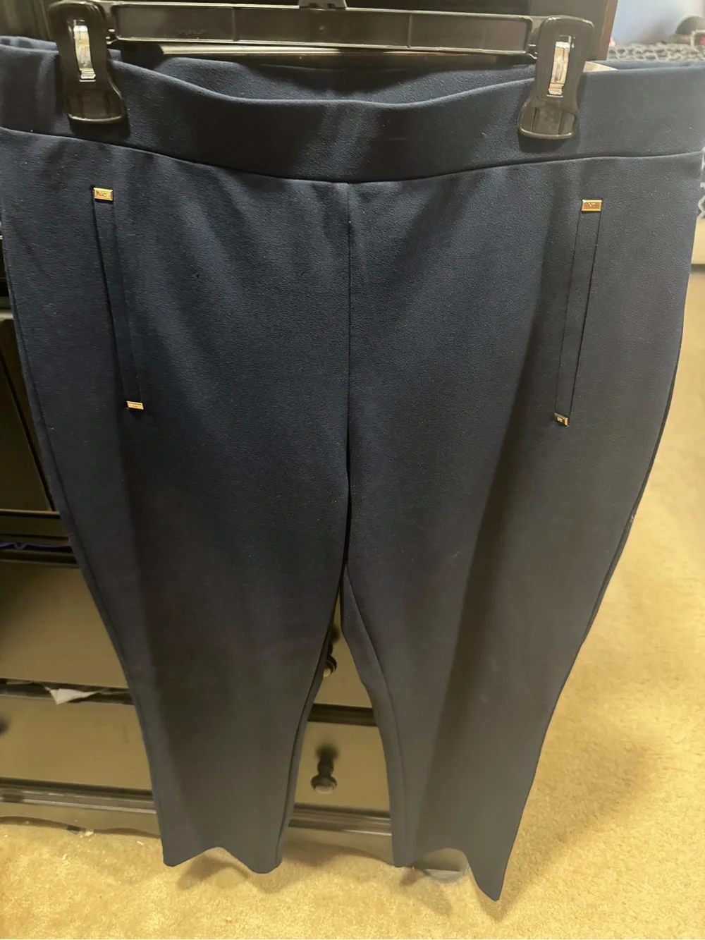 Micheal Kors Navy Pull-On Ponte Ankle Pants